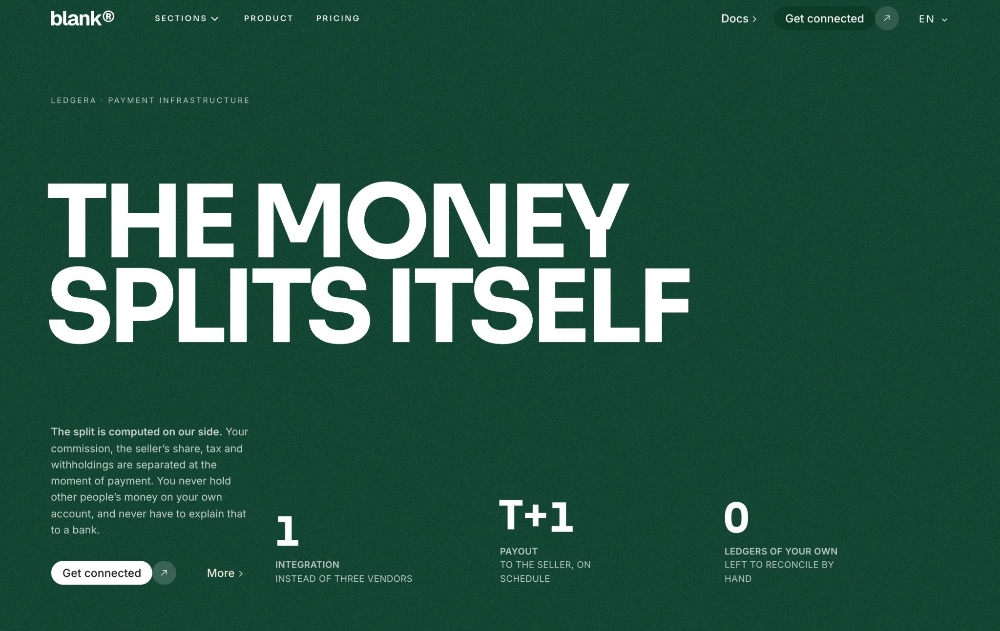 Ledgera: a site for payment infrastructure